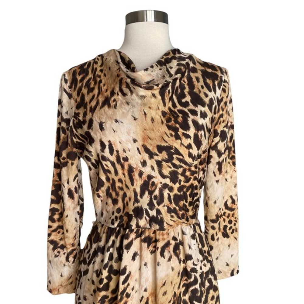 Bill Blass Vintage Silk Leopard Animal Print Dres… - image 2
