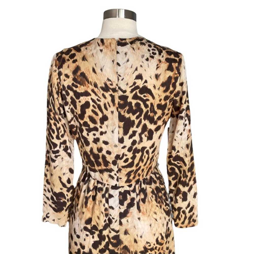 Bill Blass Vintage Silk Leopard Animal Print Dres… - image 5