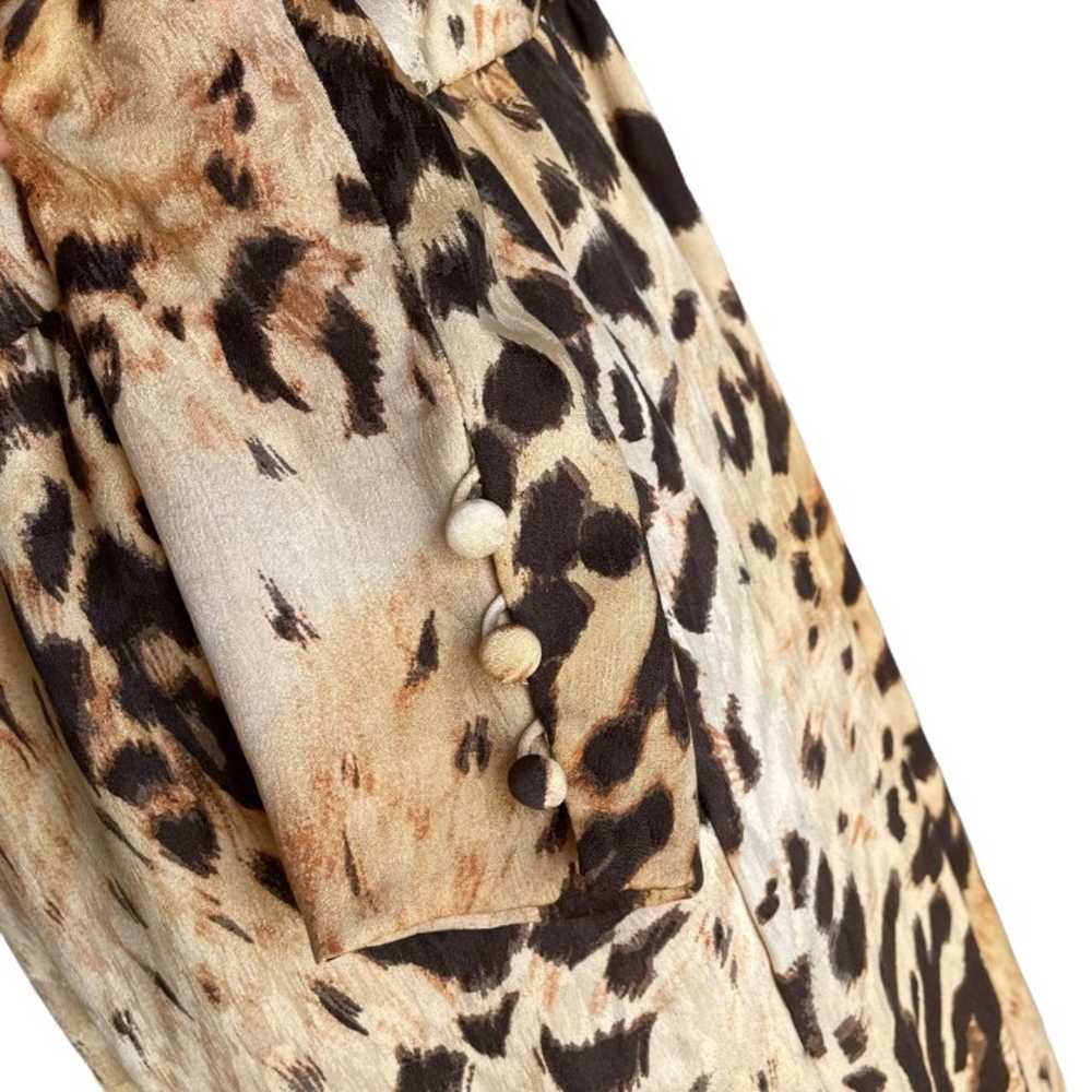Bill Blass Vintage Silk Leopard Animal Print Dres… - image 7