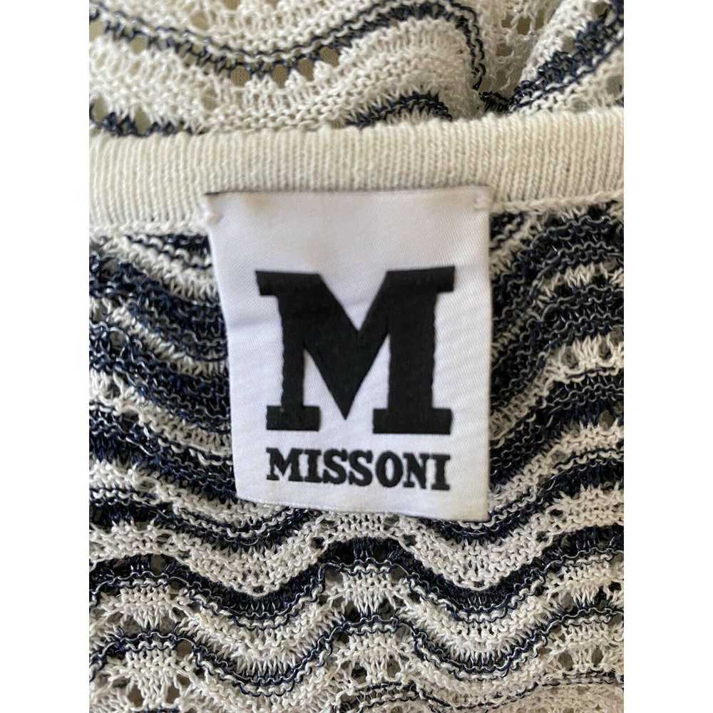 M Missoni Knit Sheath Dress Cream Black Tan Short… - image 7