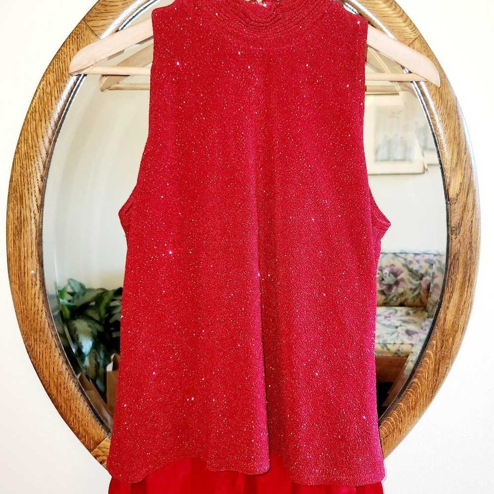 Vintage Jeffrey & Dora Red Metallic Gown - image 2