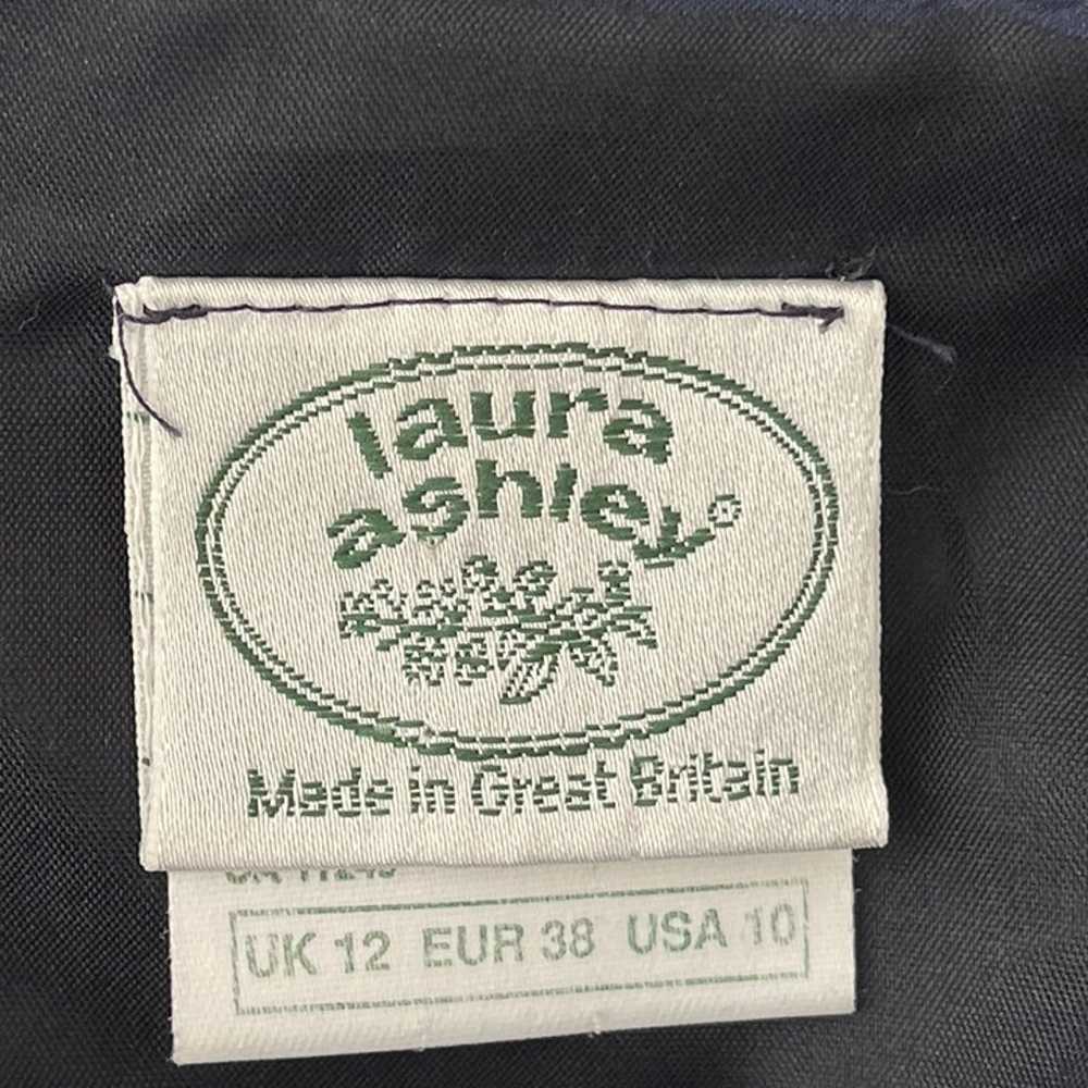 Vintage Laura Ashley Navy Blue Velvet Button Fron… - image 11