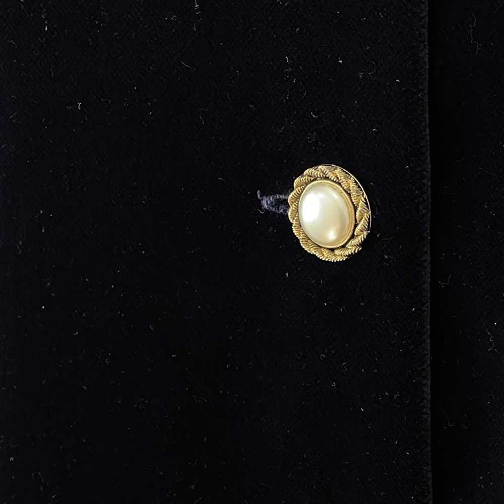 Vintage Laura Ashley Navy Blue Velvet Button Fron… - image 4
