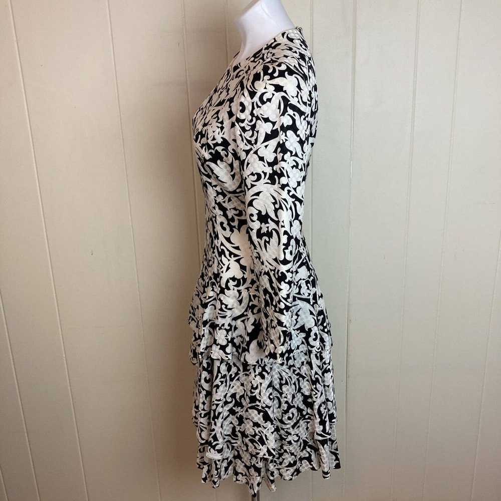 Vintage Carolina Herrera Tiered Silk Dress Medium… - image 3