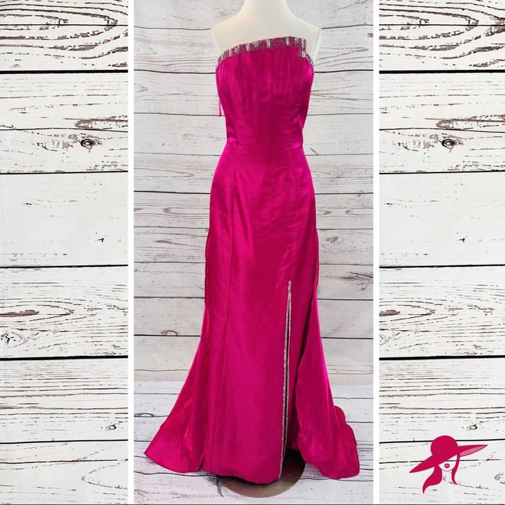 Bella Formals pink beaded strapless - image 1
