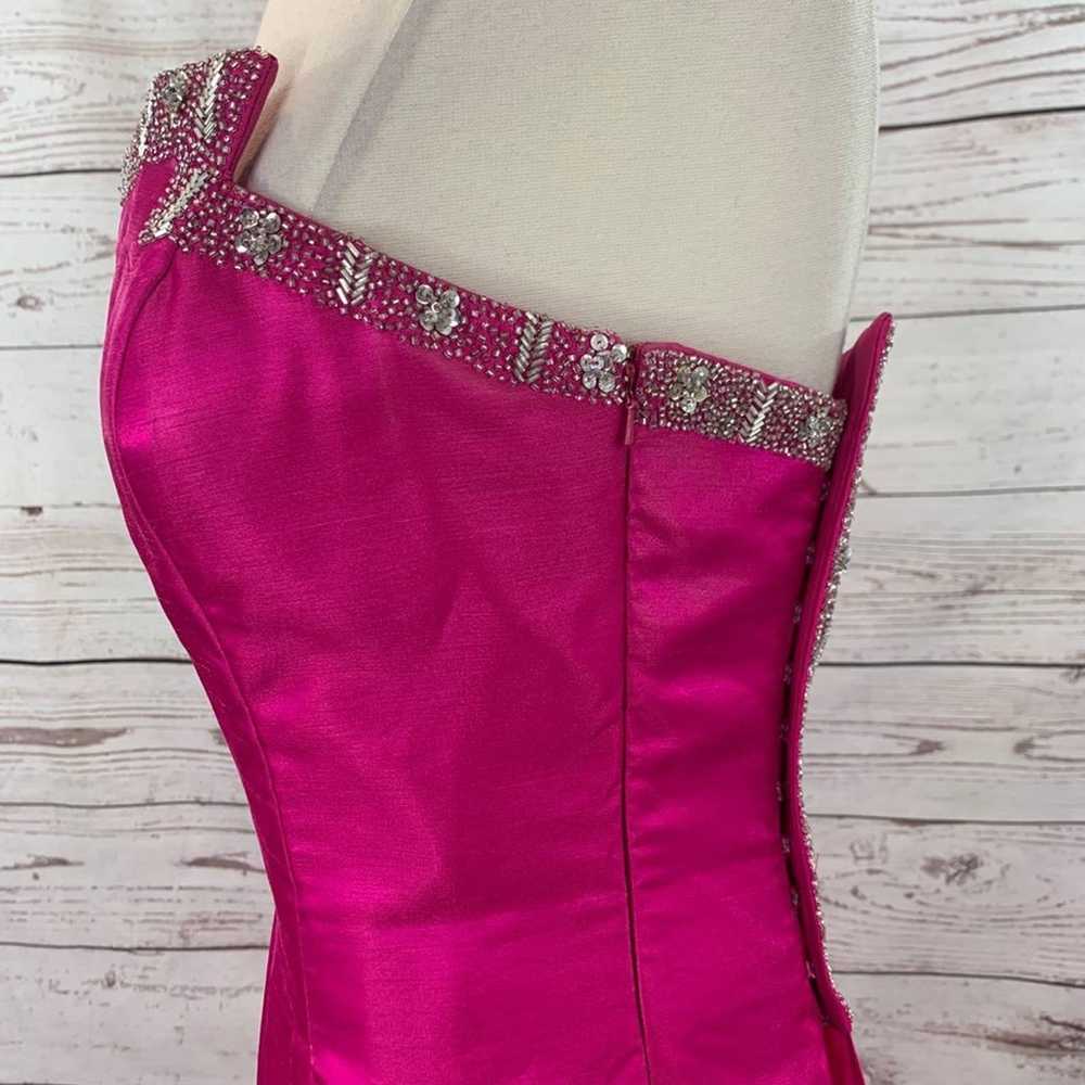 Bella Formals pink beaded strapless - image 7