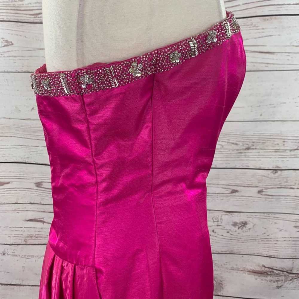 Bella Formals pink beaded strapless - image 9