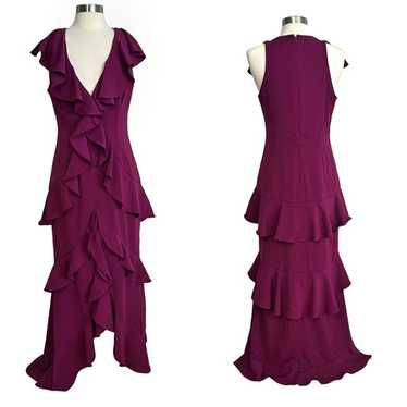 Jay Godfrey SIZE 10 Plum Purple June Maxi Ruffle … - image 1