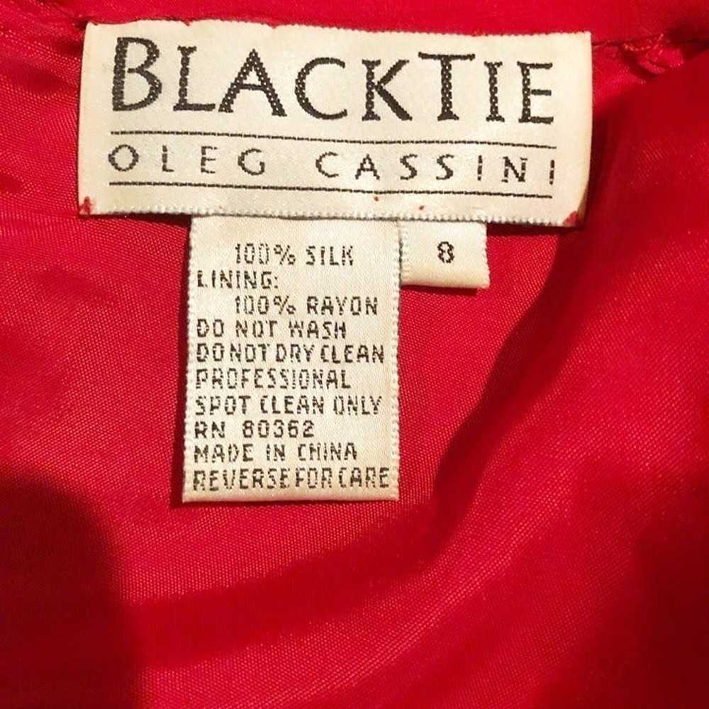 Vintage Oleg Cassini Black Tie Red Beaded and Seq… - image 9