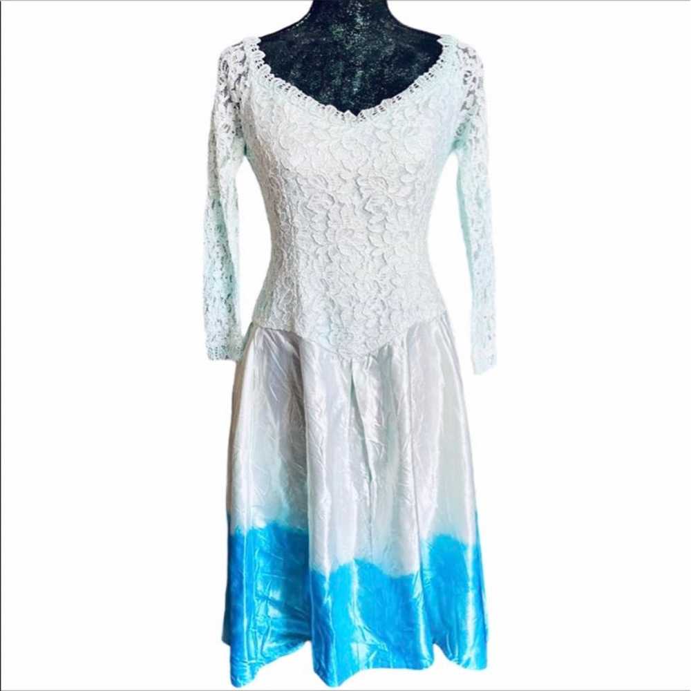 Vintage Wedding Dress Dip Dyed in Shades - image 2