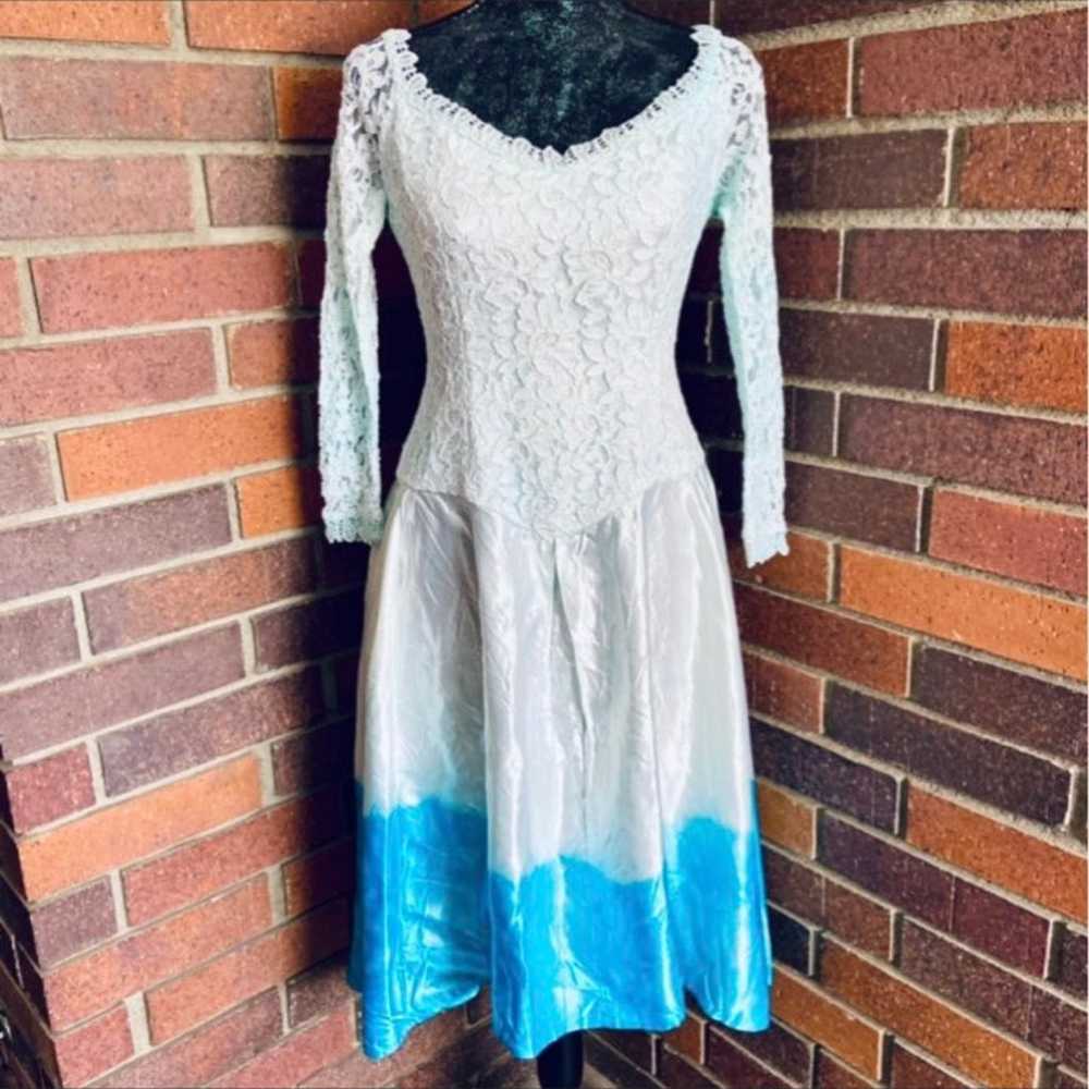 Vintage Wedding Dress Dip Dyed in Shades - image 3