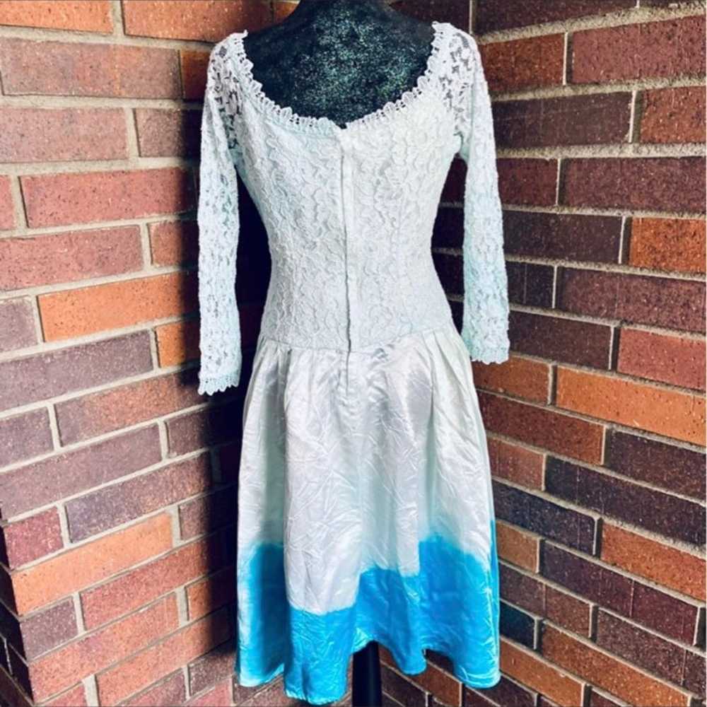 Vintage Wedding Dress Dip Dyed in Shades - image 9