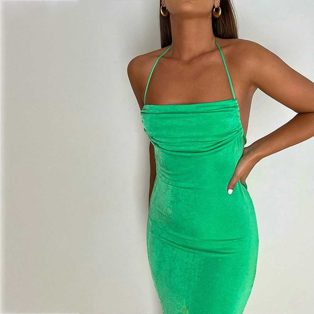 Women's Green Dress-99663 - image 5