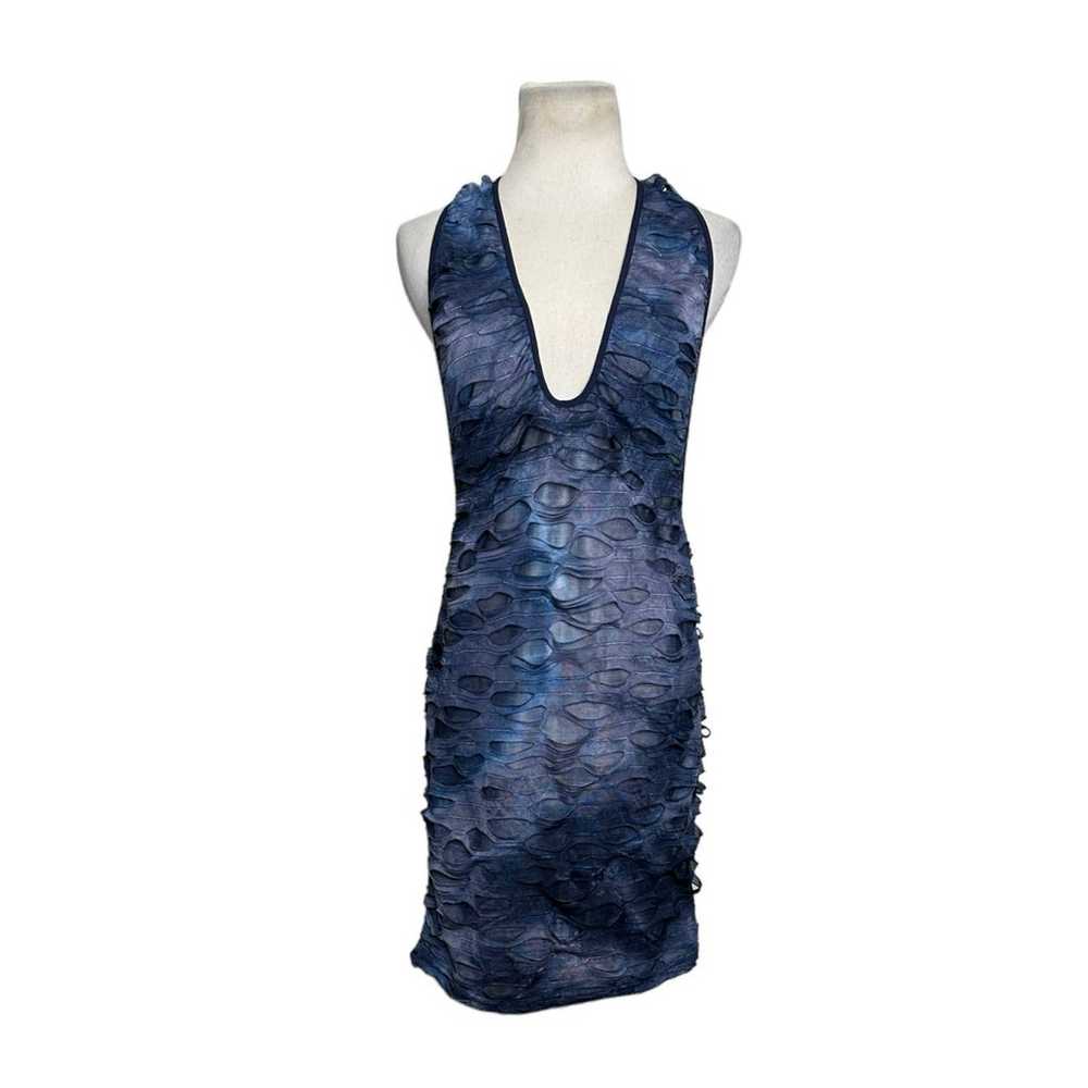 Sublime Havoc Blue Distressed Backless Dress size… - image 1