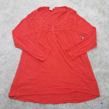 Lucky Brand Womens Tunic Blouse Top Henley Neck L… - image 1