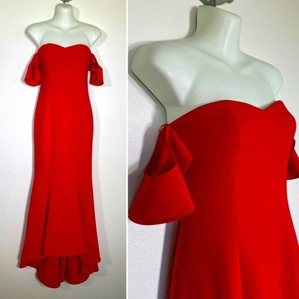 Likely Sunset gown in scarlet with ruffle drape s… - image 4