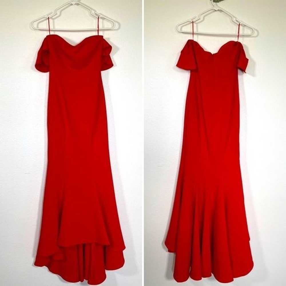 Likely Sunset gown in scarlet with ruffle drape s… - image 6