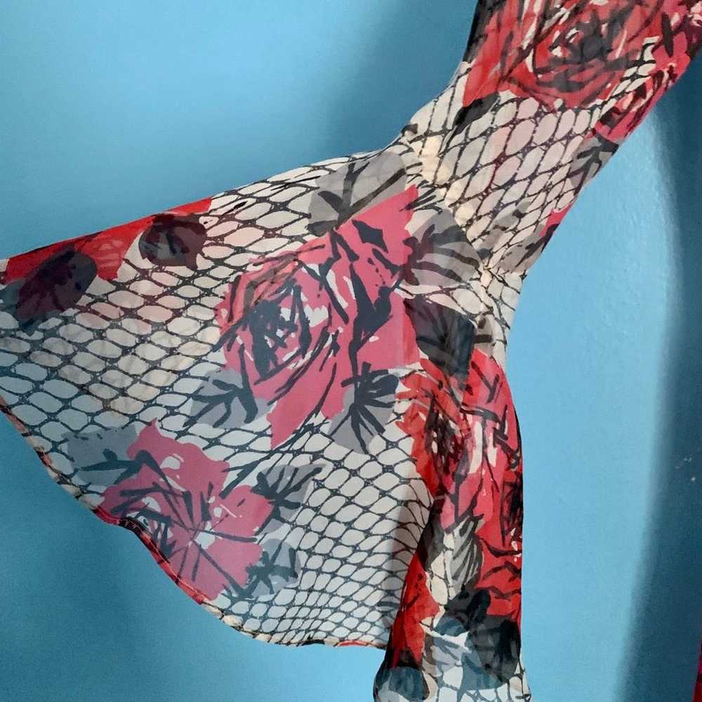 Diane Von Furstenberg VTG 90’s Y2K Silk Red Black… - image 5