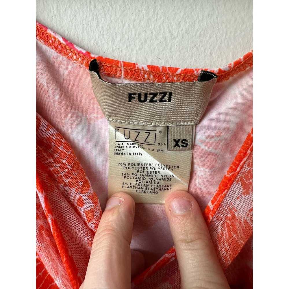 FUZZI Women's Pink Orange Floral Flutter Sleeve M… - image 4