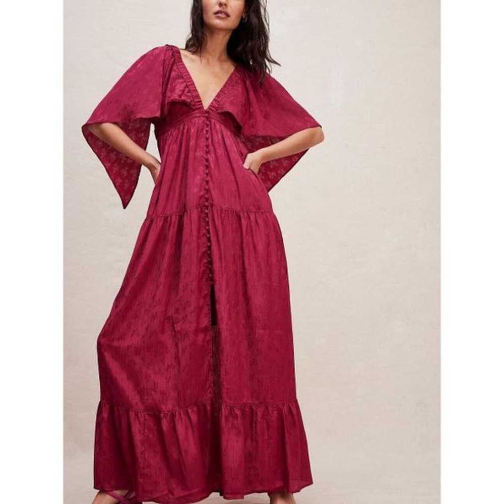 New Free People's Cha Cha Maxi Dress in Red Sz Sm… - image 1