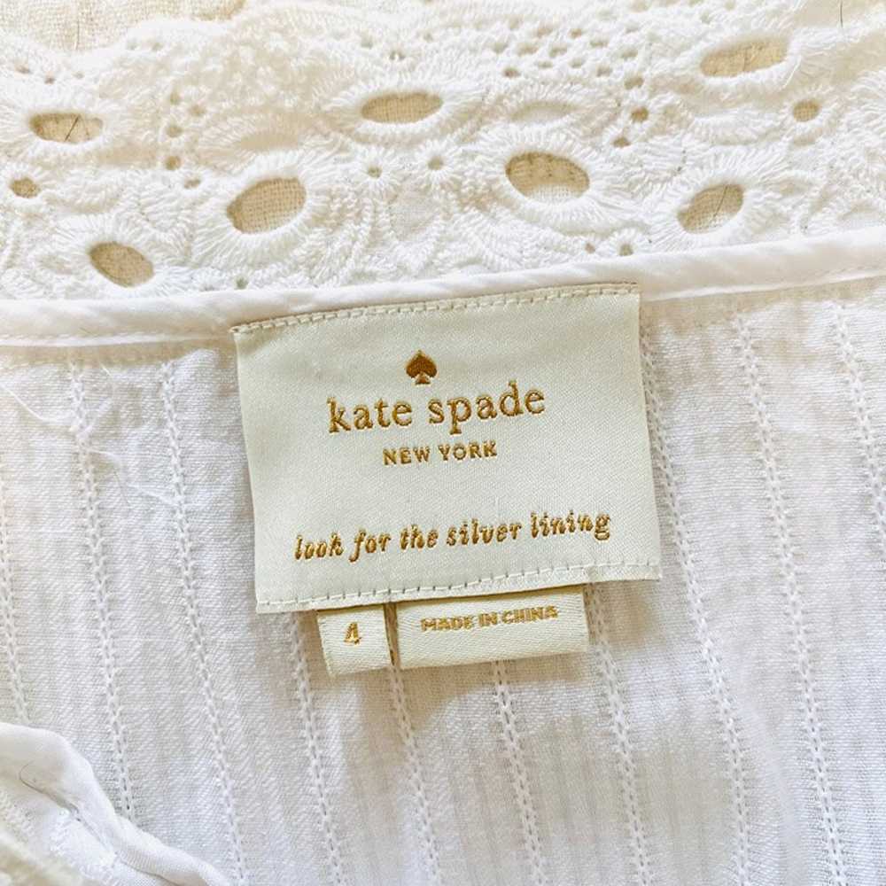 Kate Spade New York White Dress Pleated Lace Mini… - image 10