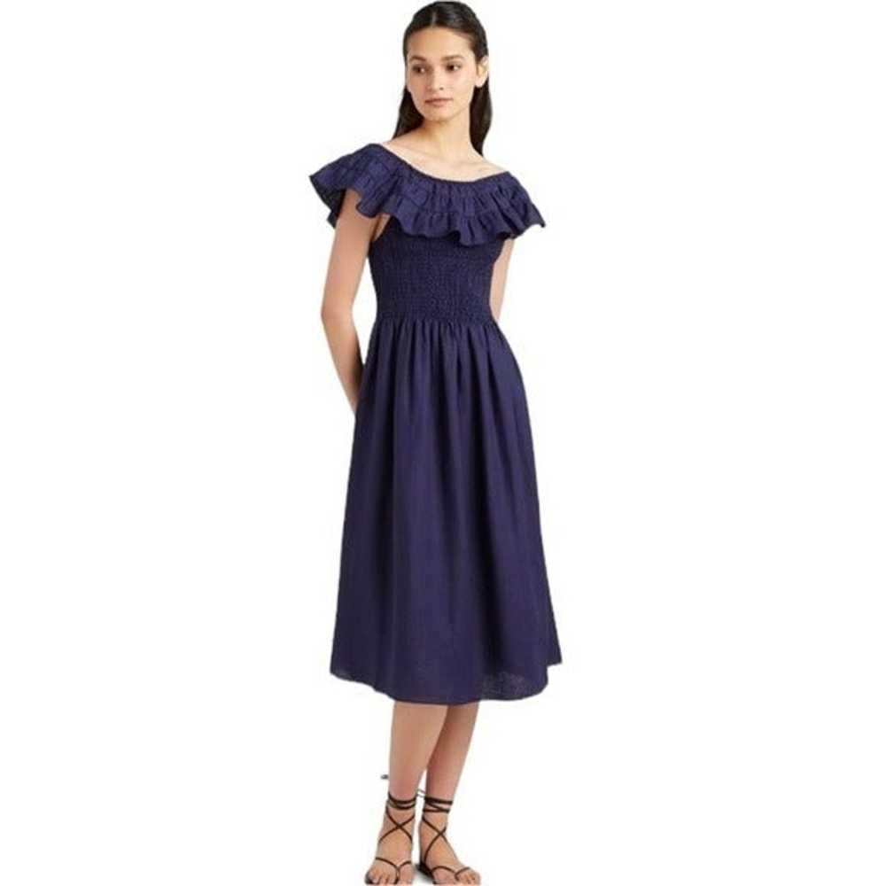 Hill House Akilah Nap Dress Navy Linen Midi Dress… - image 1