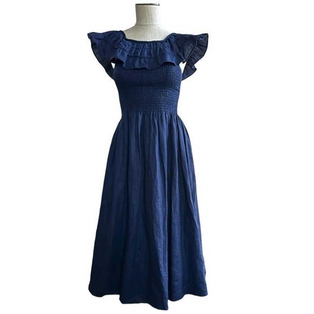 Hill House Akilah Nap Dress Navy Linen Midi Dress… - image 2