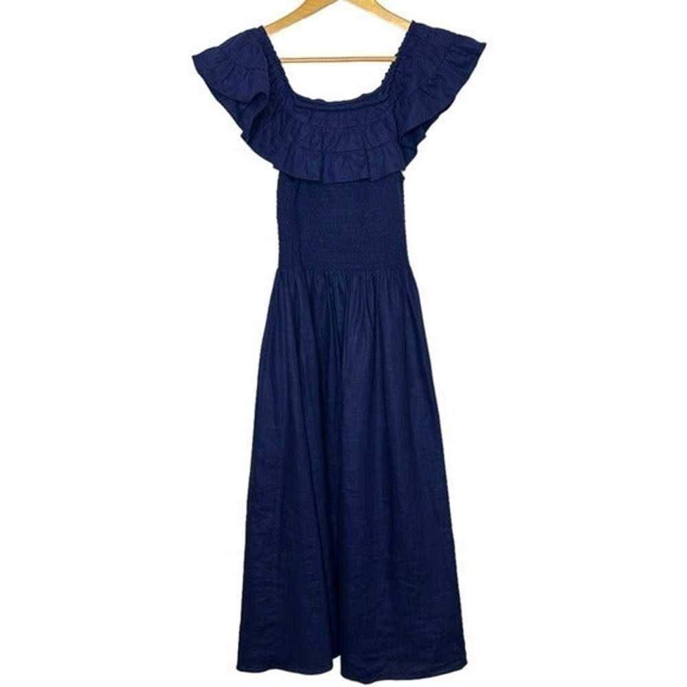 Hill House Akilah Nap Dress Navy Linen Midi Dress… - image 3