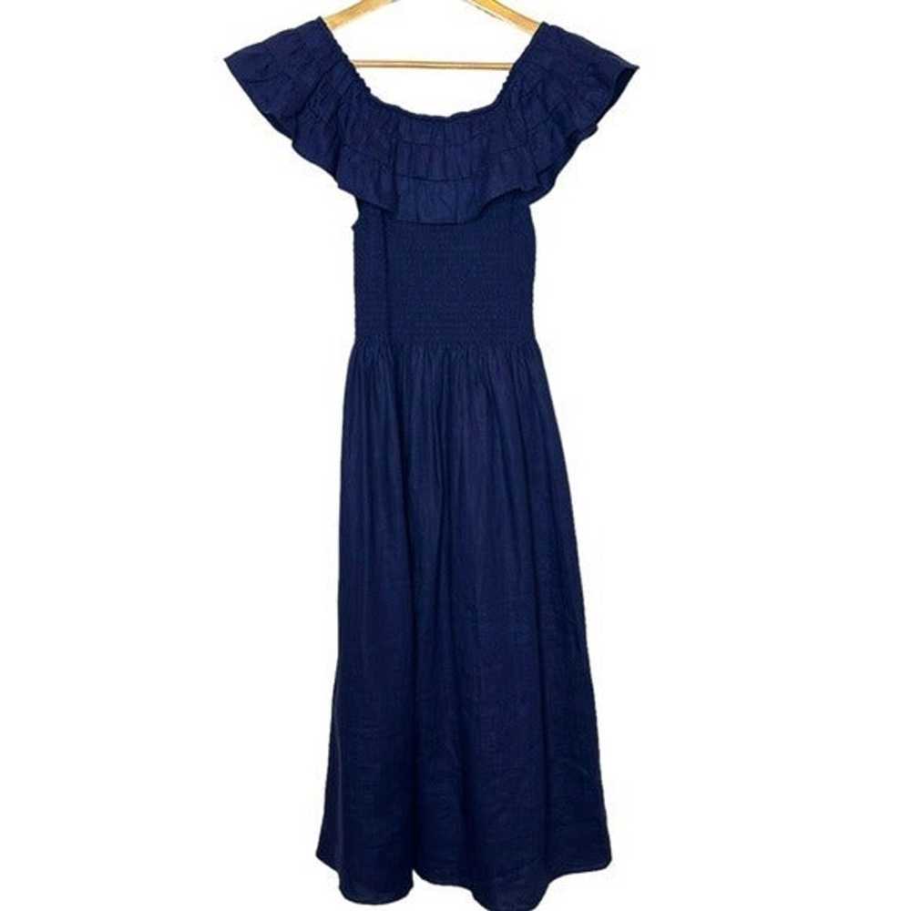 Hill House Akilah Nap Dress Navy Linen Midi Dress… - image 9
