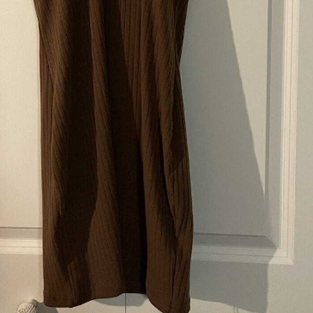 halter dress brown ribbed small - image 2