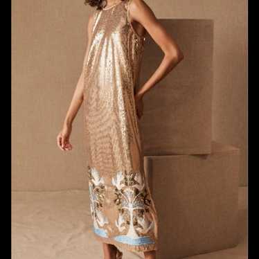 Anna Sui Linnea Gold Sequin dress