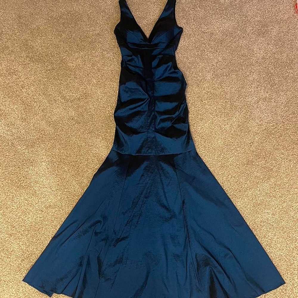 Vintage 00’s Xscape Navy Blue Mermaid Style Prom … - image 6
