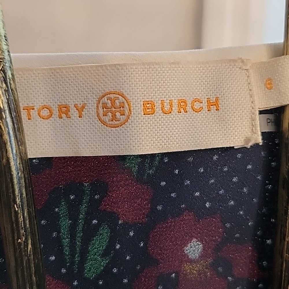 Tory Burch Floral Polka Dot Wrap Dress- Navy (6) - image 5