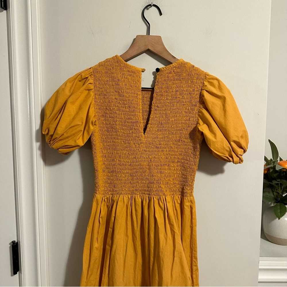 S/W/F Orange Cotton Smocked Maxi Dress Small - image 8
