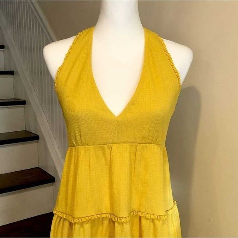 BESTEY JOHNSON Boho Yellow Halter Dress w Tiered … - image 10