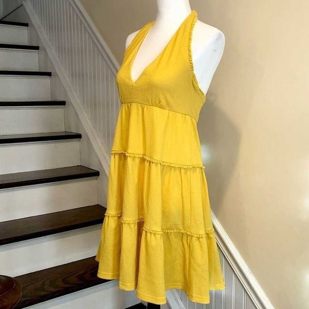 BESTEY JOHNSON Boho Yellow Halter Dress w Tiered … - image 12