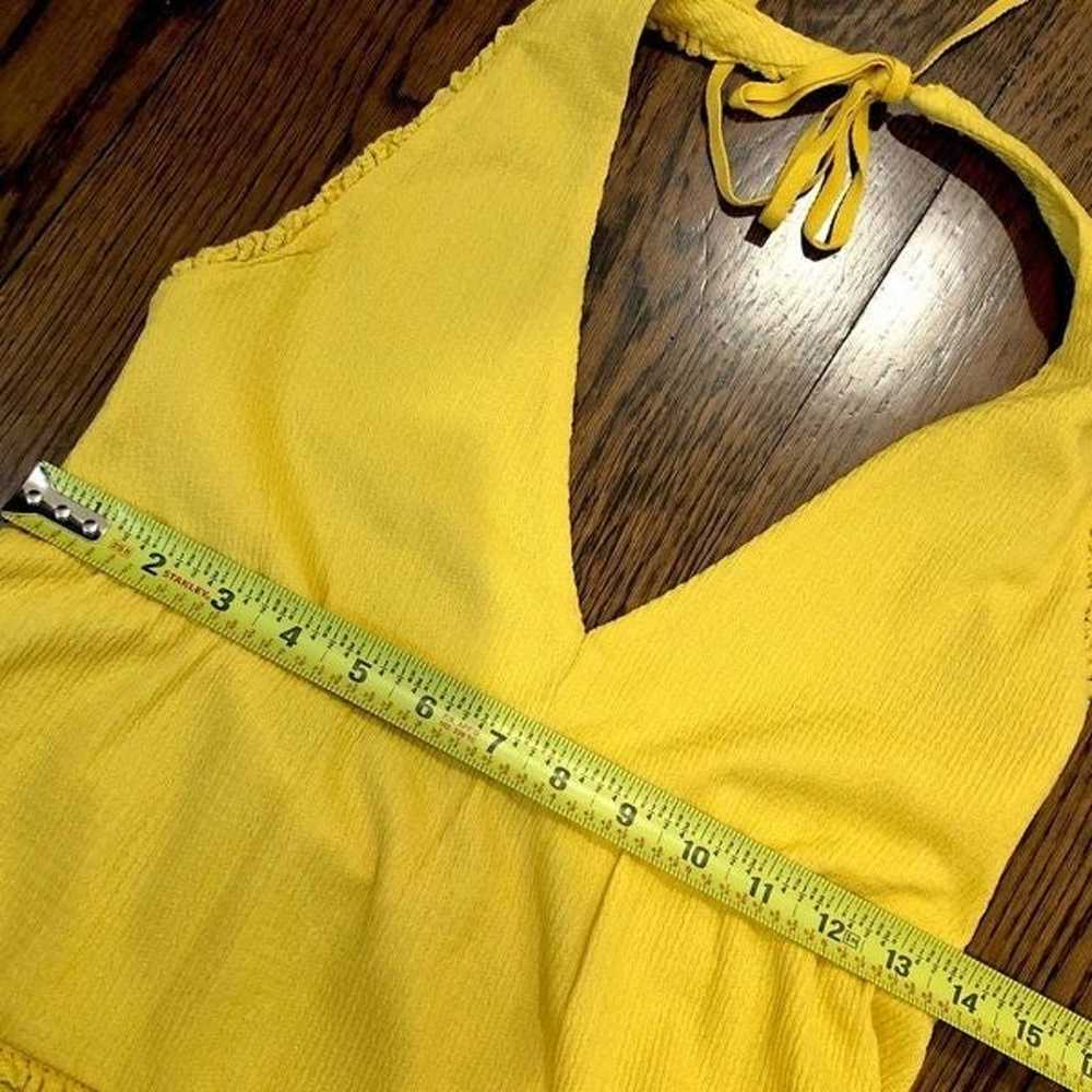BESTEY JOHNSON Boho Yellow Halter Dress w Tiered … - image 3