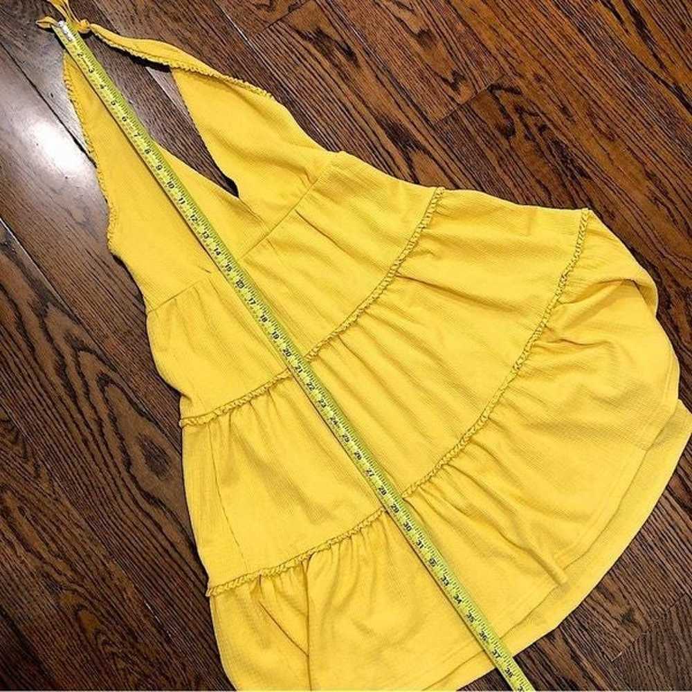 BESTEY JOHNSON Boho Yellow Halter Dress w Tiered … - image 4