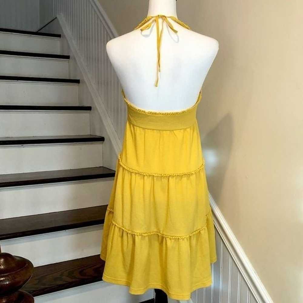 BESTEY JOHNSON Boho Yellow Halter Dress w Tiered … - image 7