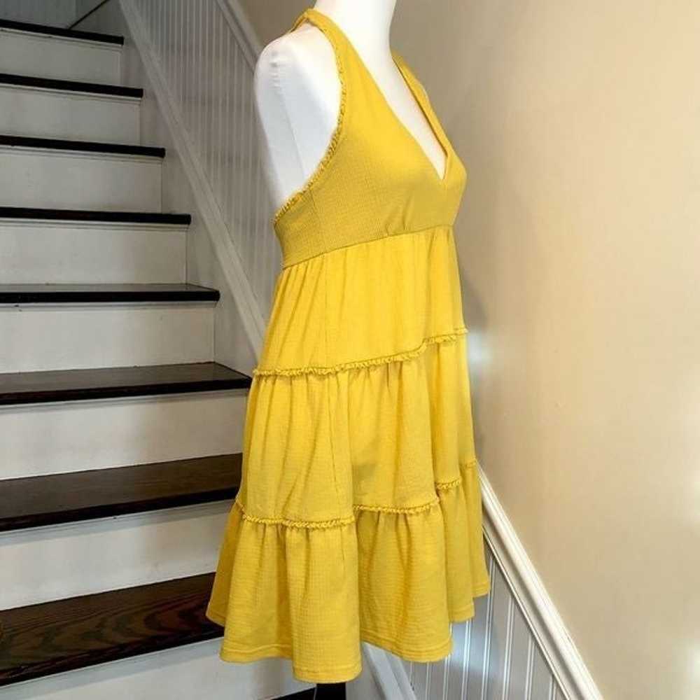 BESTEY JOHNSON Boho Yellow Halter Dress w Tiered … - image 8