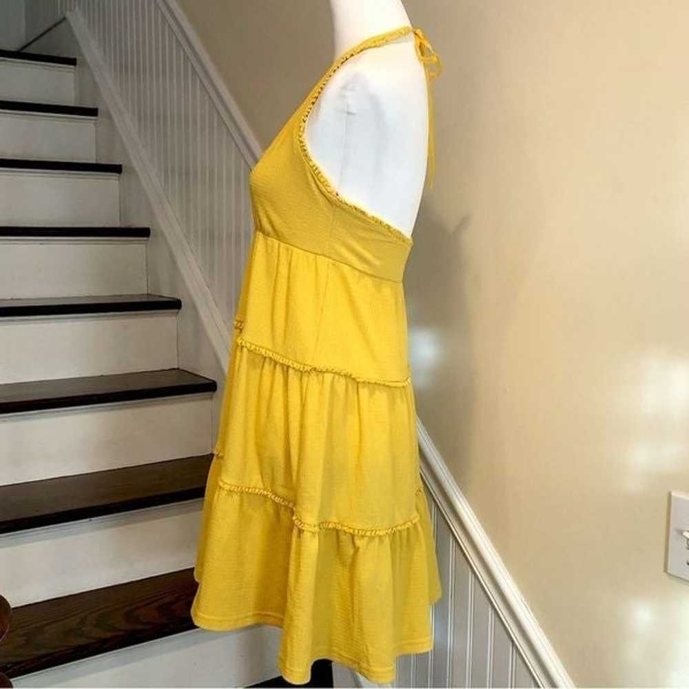 BESTEY JOHNSON Boho Yellow Halter Dress w Tiered … - image 9