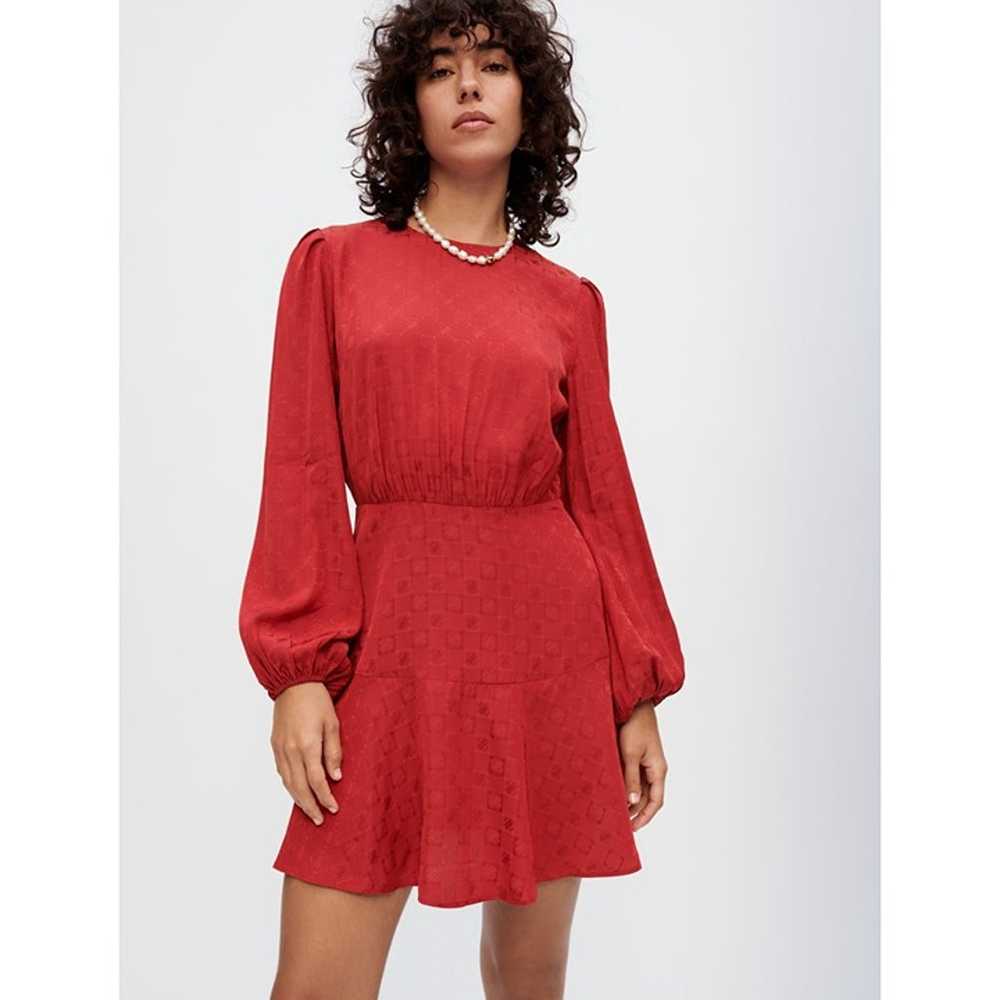 MAJE red CLOVER VISCOSE JAQUARD DRESS Size AU 38/… - image 1