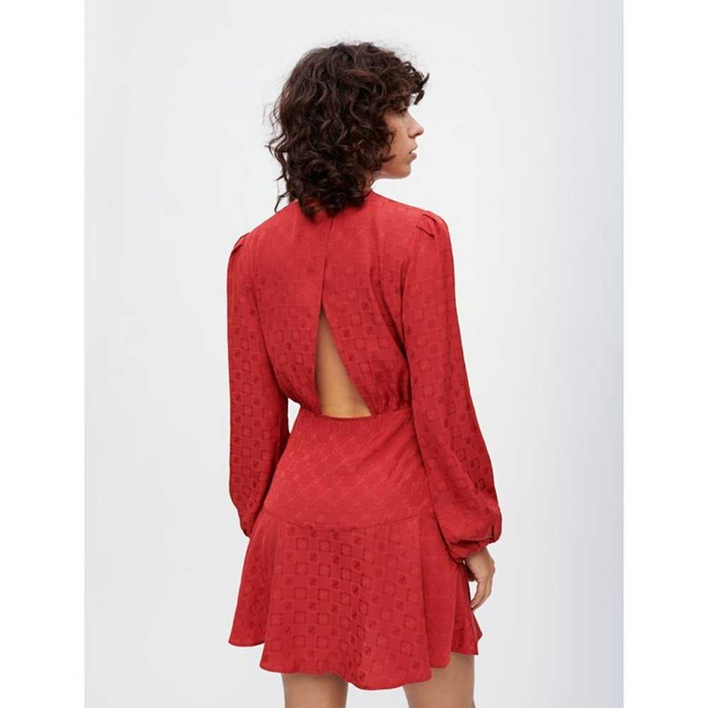 MAJE red CLOVER VISCOSE JAQUARD DRESS Size AU 38/… - image 3
