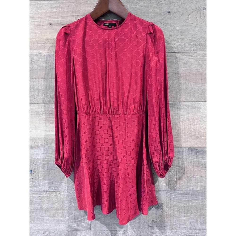 MAJE red CLOVER VISCOSE JAQUARD DRESS Size AU 38/… - image 4