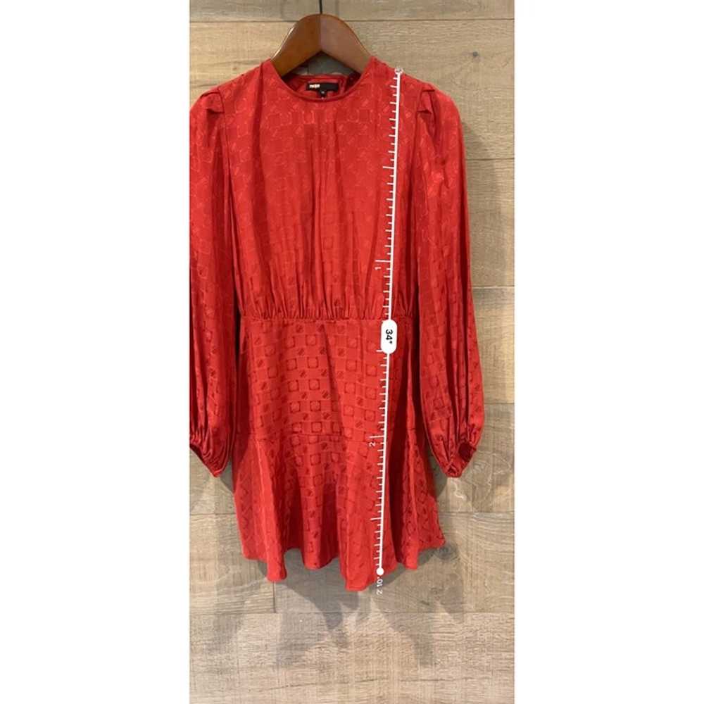 MAJE red CLOVER VISCOSE JAQUARD DRESS Size AU 38/… - image 6