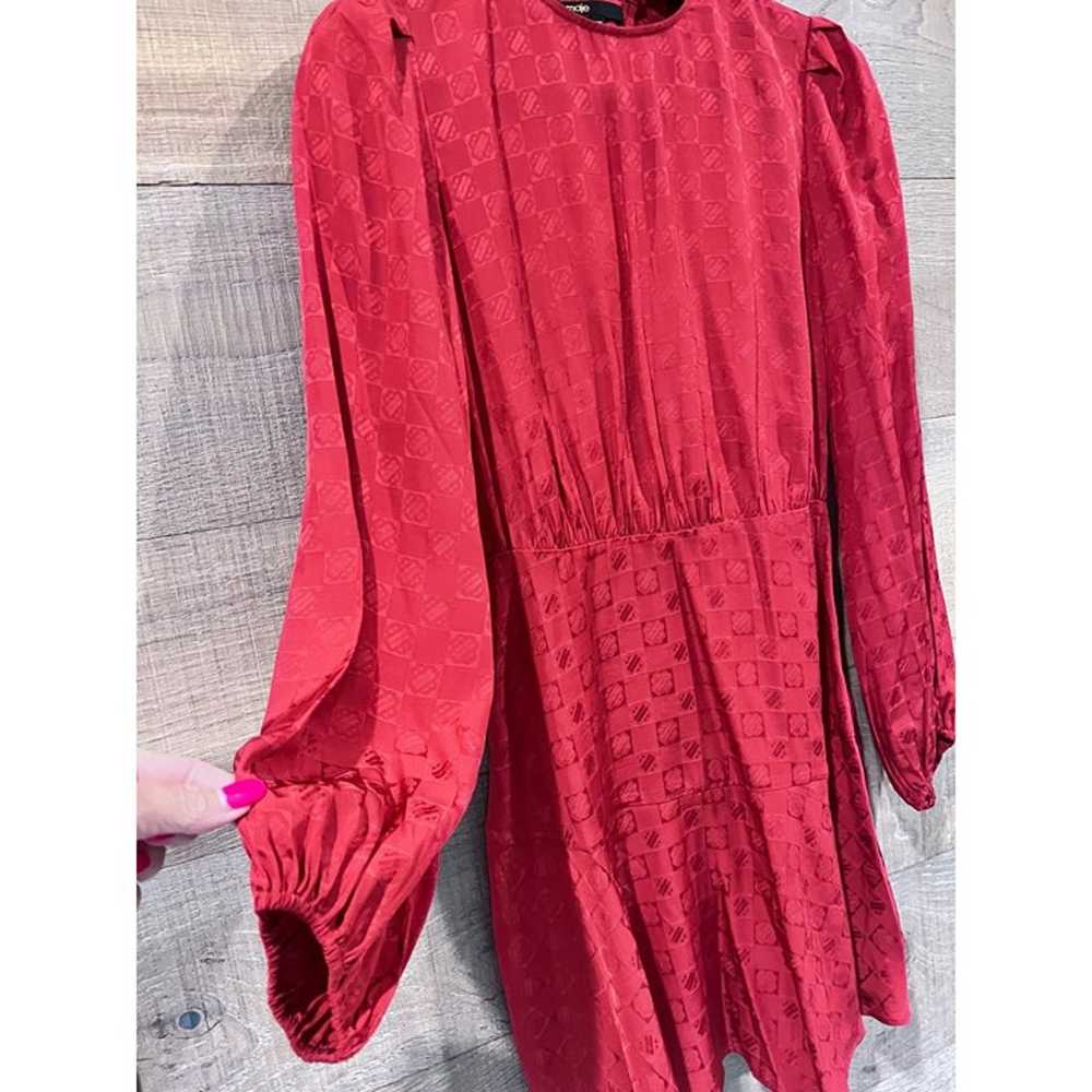 MAJE red CLOVER VISCOSE JAQUARD DRESS Size AU 38/… - image 7