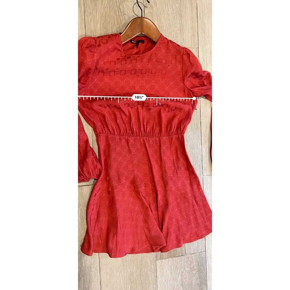 MAJE red CLOVER VISCOSE JAQUARD DRESS Size AU 38/… - image 9