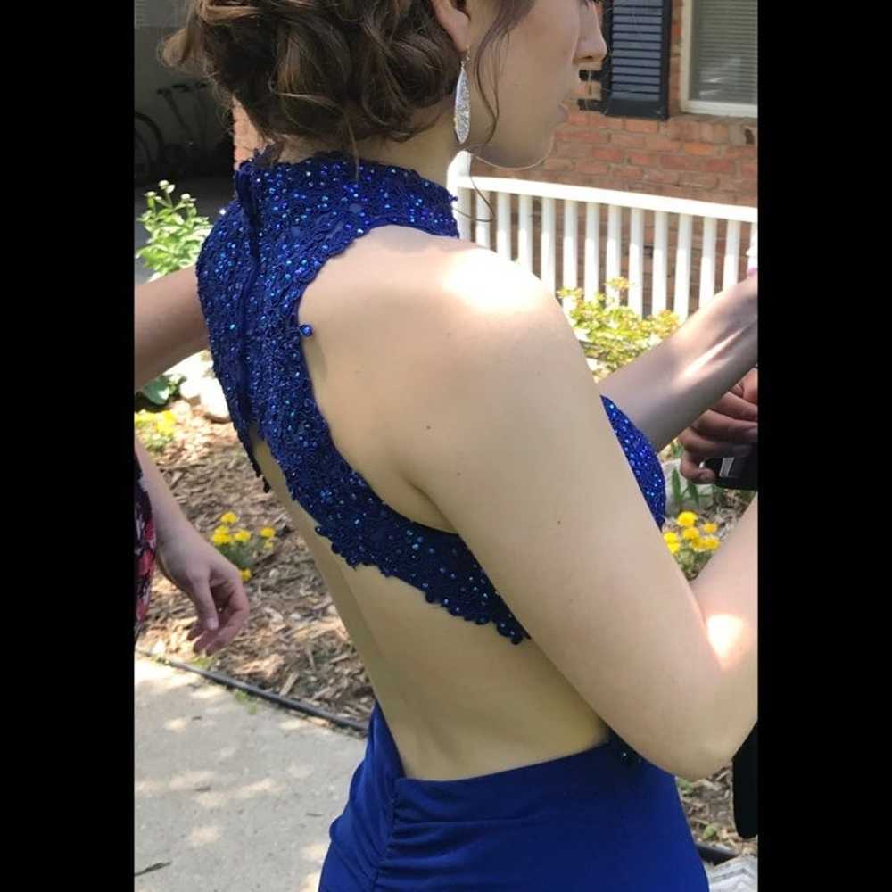 Blue prom dress Size 8 (fits like a medium/large) - image 2