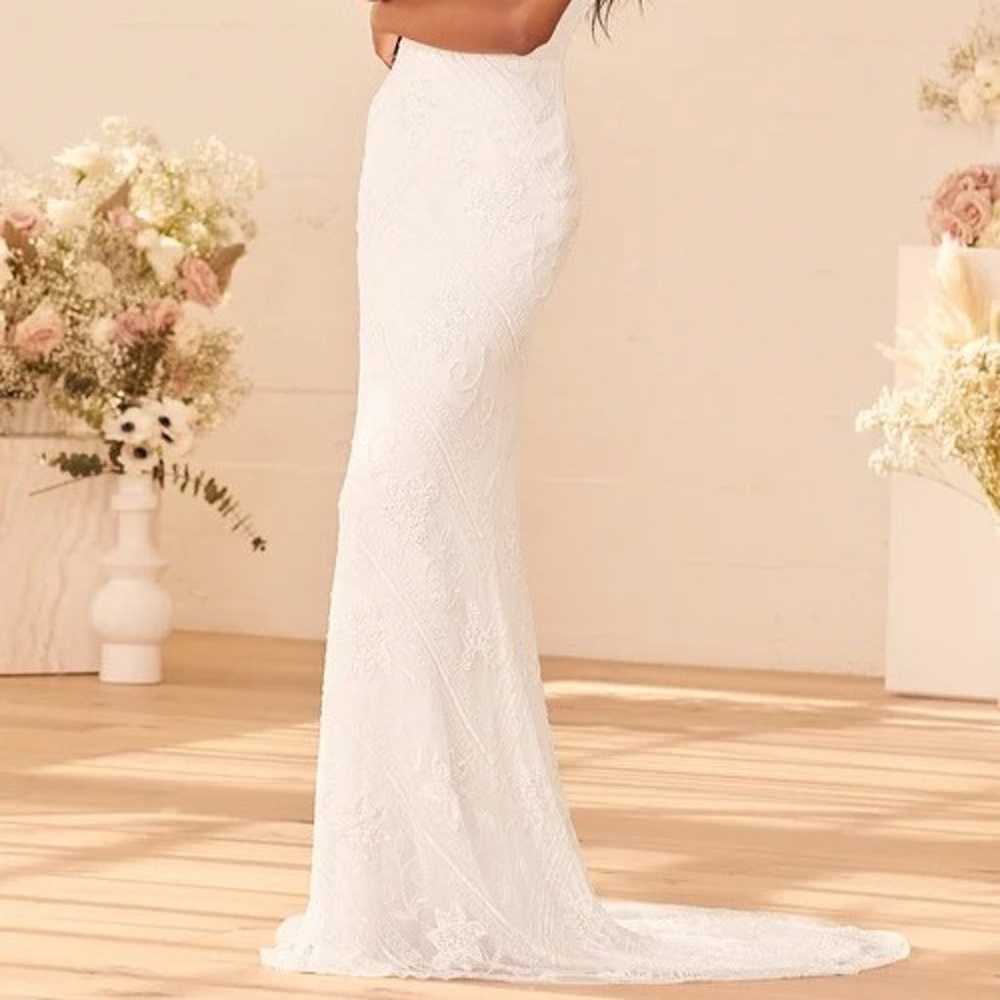 The Sweetest Vows White Beaded Sequin Mermaid Max… - image 3