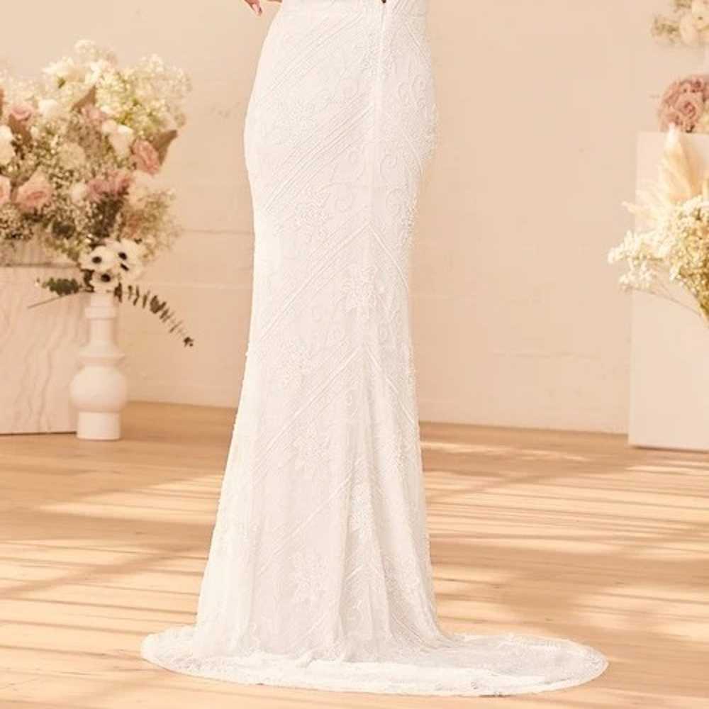 The Sweetest Vows White Beaded Sequin Mermaid Max… - image 6
